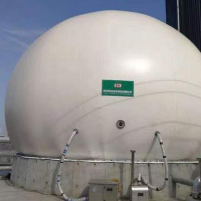 Grüner PDFE-Doppelt-Membran-Biogas-Halter-Gastank in der Biogas-Anlage